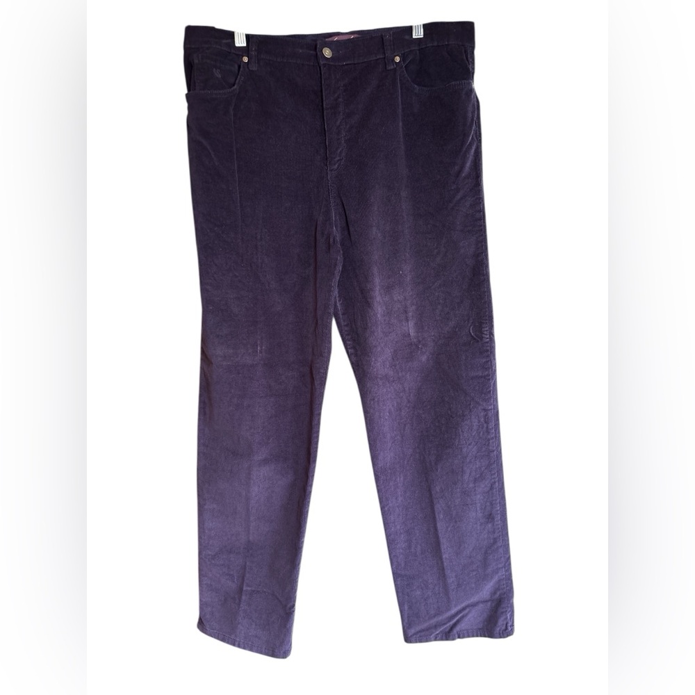 Gloria Vanderbilt Purple Corduroy Straight Leg Pants | Size 18